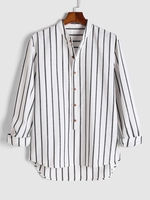 Chemise Asymétrique à Rayures M Blanc