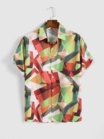 Chemise Asymétrique Graphique à Manches Courtes M Rouge saint valentin