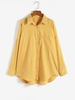 Chemise avec Poche à Goutte Epaule Surdimensionnée S Jaune