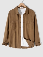 Chemise avec Poches à Rabat en Coton S Bois