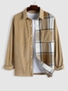 Chemise Bicolore à Carreaux à Manches Longues S Café
