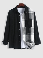 Chemise Bicolore à Carreaux à Manches Longues Xxl Noir