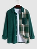 Chemise Bicolore à Carreaux à Manches Longues Xxl Vert profond