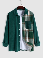 Chemise Bicolore à Carreaux à Manches Longues Xxl Vert profond