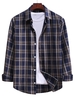 Chemise Boutonnée à Carreaux à Ourlet Courbe 2xl Bleu foncé toile de jean