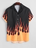 Chemise Boutonnée à Imprimé Flamme 2xl Noir