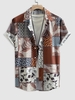 Chemise Boutonnée à Imprimé Fleurie Feuille Jointive à Manches Courtes S Multi a