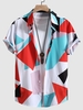 Chemise Boutonnée à Imprimé Géométrique à Manches Courtes Xxl Multi a