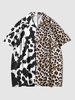 Chemise Boutonnée à Imprimé Léopard et Demi-Vache Xl Léopard