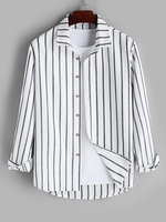 Chemise Boutonnée à Rayure Fine S Blanc