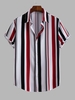 Chemise Boutonnée à Rayure Verticale M Rouge