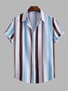 Chemise Boutonnée à Rayure Verticale Xl Bleu