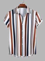 Chemise Boutonnée à Rayure Verticale Xl Café profond
