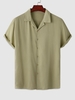 Chemise Boutonnée en Couleur Unie 2xl Vert