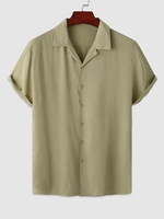 Chemise Boutonnée en Couleur Unie 2xl Vert
