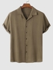 Chemise Boutonnée en Couleur Unie L Café profond