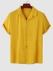 Chemise Boutonnée en Couleur Unie M Jaune