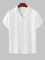 Chemise Boutonnée en Couleur Unie S Blanc