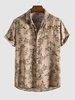 Chemise Boutonnée Fleurie Plante 2xl Café lumière