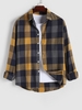 Chemise Boutonnée Motif à Carreaux à Manches Longues 2xl Jaune