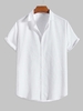 Chemise Boutonnée Motif de Rayure à Manches Courtes 2xl Blanc