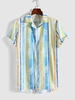 Chemise Boutonnée Motif de Rayure Océan M Multi a