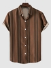 Chemise Boutonnée Rayée à Manches Courtes L Verge d
