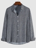 Chemise Boutonnée Rayée Imprimée à Manches Longues 2xl Noir