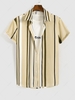 Chemise Boutonnée Rayée Multicolore à Manches Courtes S Café lumière
