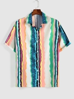 Chemise Boutonnée Teintée Colorée Imprimée S Multi a