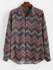 Chemise Boutonnée Tribal Zigzag Imprimé 3xl
