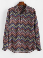 Chemise Boutonnée Tribal Zigzag Imprimé 3xl