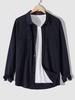 Chemise Cargo de Couleur Unie avec Poches en Avant L Bleu de minuit