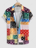 Chemise Décontractée à Imprimé Cachemire Boutonnée Xl Multi a