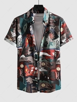 Chemise Décontractée à Imprimé Ethnique à Manches Courtes S Multi a