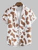 Chemise Décontractée à Imprimé Vache à Manches Courtes M Blanc lait