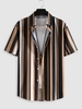 Chemise Décontractée à Rayure Verticale Xl Café