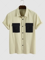 Chemise Décontractée avec Poche à Rabat Design S Blanche amande