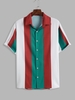 Chemise Décontractée Boutonnée en Avant en Blocs de Couleurs S Brique réfractaire