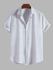 Chemise Décontractée Boutonnée Rayée Imprimée à Manches Courtes Xl Blanc