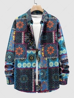 Chemise Décontractée et Boutonnée à Imprimé Aztèque Ethnique S Multi a