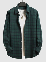 Chemise Décontractée Motif à Carreaux à Manches Longues 2xl Vert profond