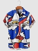 Chemise Décontractée Motif de Caractère et de Visage 2xl Bleu océan