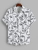 Chemise Décontractée Motif de Caractère L Blanc