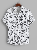 Chemise Décontractée Motif de Caractère L Blanc