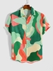 Chemise Décontractée Motif de Peinture Eclaboussée Colorée M Vert foncé de mer