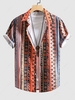 Chemise Décontractée Motif Géométrique Partout à Manches Courtes Xl Orange vif