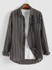 Chemise Décontractée Rayée à Manches Longues Xxl
