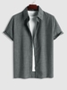 Chemise de Base Boutonnée à Manches Courtes Xl Gris foncé