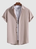 Chemise de Base en Couleur Unie à Manches Courtes L Café lumière